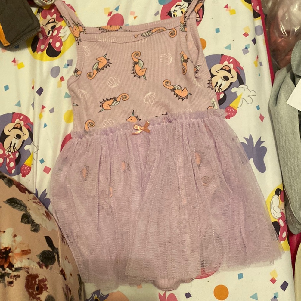 Purple dress for up to 3 month old baby girl